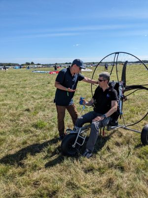 Test de la poussée au sol paramoteur électrique Flying Ohm